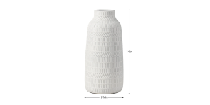 Canta Weave Textured 14h White Resin Vase (4)