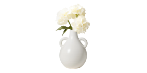 Capri Double Handle 7h Ceramic Teardrop Urn Vase - Matte White (3)