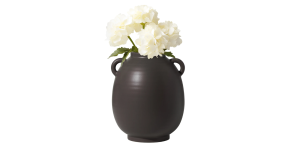 Capri Double Handle 9h Ceramic Oval Urn Vase - Matte Brown (3)