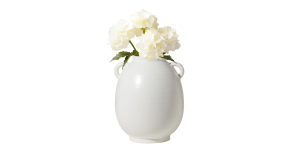 Capri Double Handle 9h Ceramic Oval Urn Vase - Matte White (3)