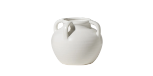 Capri Four Handle 6h Ceramic Pot Urn Vase - Matte White (1)