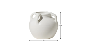 Capri Four Handle 6h Ceramic Pot Urn Vase - Matte White (4)