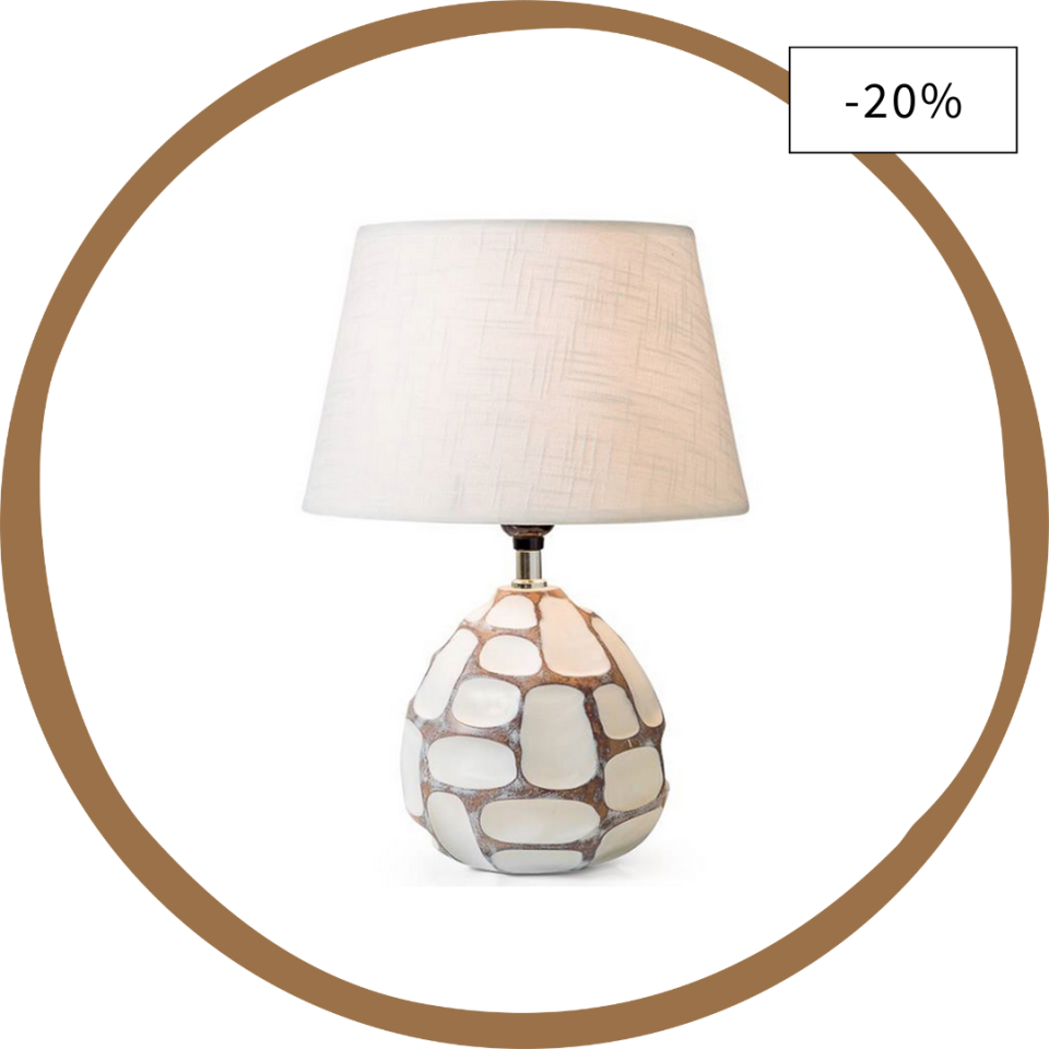 Carved Patch Resin Accent Table Lamp