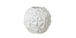 Crumple Ball 6 Diameter White Ceramic Vase (1)