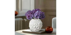 Crumple Ball 6 Diameter White Ceramic Vase (2)