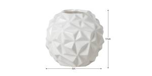 Crumple Ball 6 Diameter White Ceramic Vase (6)