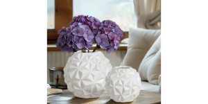 Crumple Ball 6 Diameter White Ceramic Vase (9)