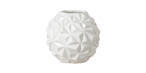 Crumple Ball 7.25 Diameter White Ceramic Vase (1)