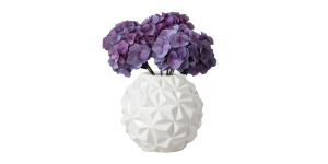 Crumple Ball 7.25 Diameter White Ceramic Vase (3)