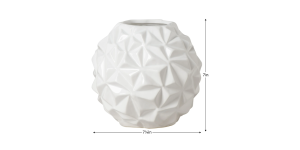 Crumple Ball 7.25 Diameter White Ceramic Vase (5)