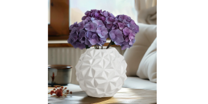 Crumple Ball 7.25 Diameter White Ceramic Vase (7)