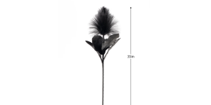 Desert Blooming Feather Pod 35L” Stem – Black