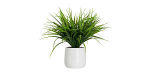 Grass Modern Potted Faux Plant – Dark Green