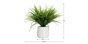 Grass Modern Potted Faux Plant – Dark Green