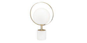 Halo Frosted Glass Globe 16h” Marble Base Table Lamp