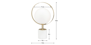 Halo Frosted Glass Globe 16h” Marble Base Table Lamp