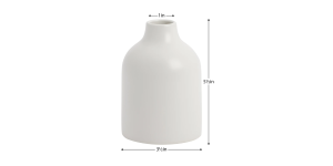 Komi 5.5h Ceramic Bottle Vase - White (4)