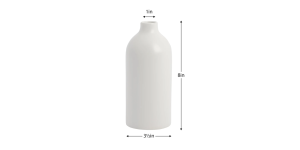 Komi 8h” Ceramic Bottle Vase – White