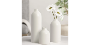 Komi 8h Ceramic Bottle Vase - White (5)