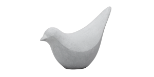 Large Finch Bird Cement Grey Polystone Decor Sculpture – Head Down