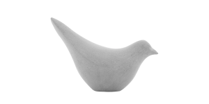 Large Finch Bird Cement Grey Polystone Decor Sculpture – Head Down