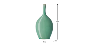 Lilo Celadon Crackle Ceramic 8.75h” Vase