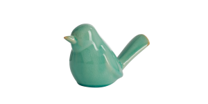 Lilo Celadon Crackle Ceramic Bird Decor Sculpture