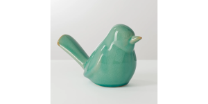 Lilo Celadon Crackle Ceramic Bird Decor Sculpture