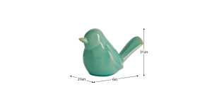 Lilo Celadon Crackle Ceramic Bird Decor Sculpture