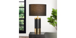 Loris Column Brass/Black Cement Table Lamp