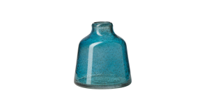 Marina Tapered Gold Bubble 6h” Glass Vase – Blue