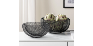 Mesh Double Wall 9.5″ Diameter Black Bowl