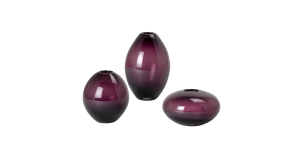 Mini Lustre Assorted 3 Piece Purple Glass Vase Set