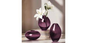 Mini Lustre Assorted 3 Piece Purple Glass Vase Set