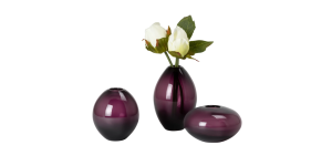 Mini Lustre Assorted 3 Piece Purple Glass Vase Set