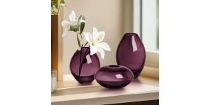 Mini Lustre Assorted 3 Piece Purple Glass Vase Set