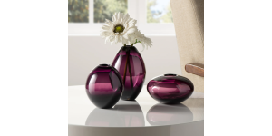 Mini Lustre Assorted 3 Piece Purple Glass Vase Set