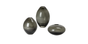 Mini Lustre Assorted 3 Piece Smoke Glass Vase Set (1)