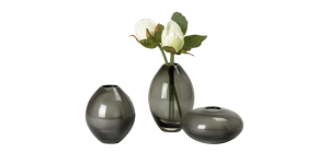 Mini Lustre Assorted 3 Piece Smoke Glass Vase Set (3)