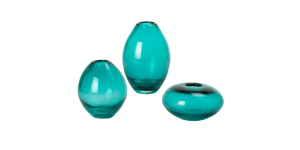 Mini Lustre Assorted 3 Piece Turquoise Glass Vase Set