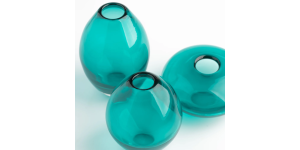 Mini Lustre Assorted 3 Piece Turquoise Glass Vase Set (4)