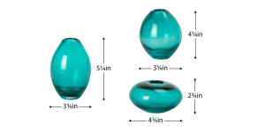 Mini Lustre Assorted 3 Piece Turquoise Glass Vase Set