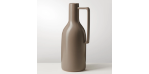 Mod Handle 11.75h Ceramic Pitcher Vase - Matte Brown (2)