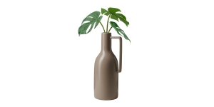 Mod Handle 11.75h Ceramic Pitcher Vase - Matte Brown (3)