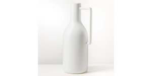 Mod Handle 11.75h Ceramic Vase - Matte White (2)