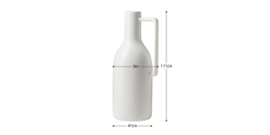 Mod Handle 11.75h Ceramic Vase - Matte White (4)