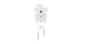 Modern Motion 23h” Cuckoo Clock with Removable Pendulum – White