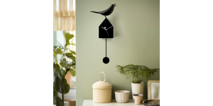 Motion Birdhouse Clock with Removable Pendulum – Black