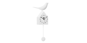 Motion Birdhouse Clock with Removable Pendulum – White
