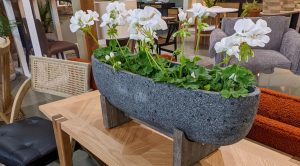 Patio Oval Standing Pot – Grey Stone